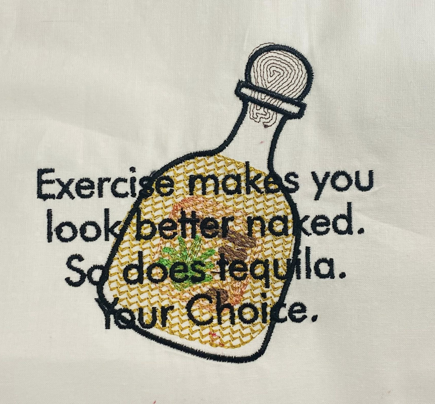 Exercise and Tequila Snarky Saying