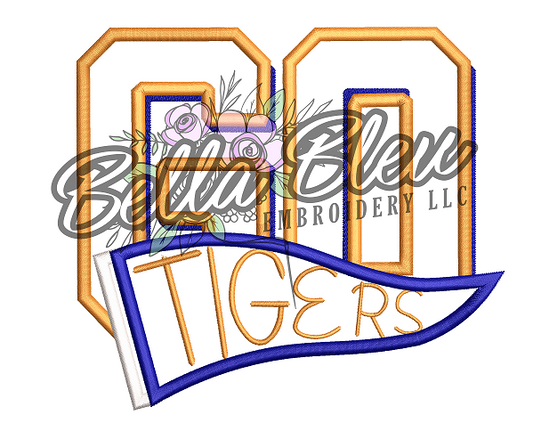 Go Tigers Pennant Applique