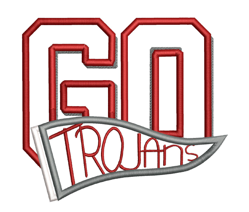 Go Trojans Pennant Applique