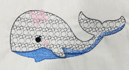 Whale with Bow Motif Design