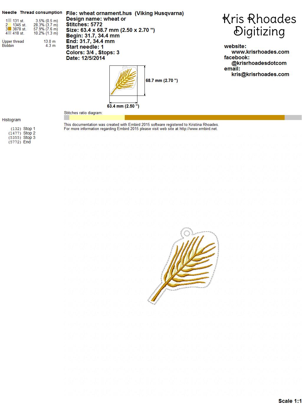 KRD - MY JESUS TREE  WHEAT ORNAMENT