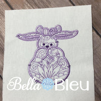 Easter Bunny Rabbit machine embroidery colorwork design