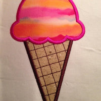 Ice Cream Cone Applique Machine Embroidery Design