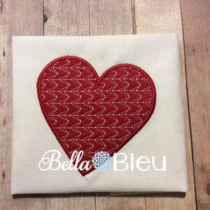 Valentine Motif heart applique machine embroidery design