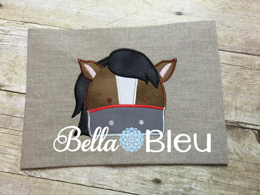 Horse Hooded towel topper peeker Machine Embroidery design