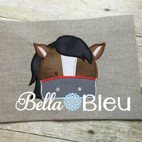 Horse Hooded towel topper peeker Machine Embroidery design