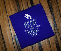 Keep Calm and Ride On Halloween Witch Machine Embroidery Design