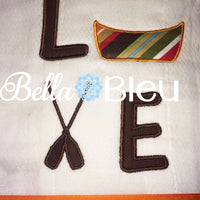 Canoe Love Camping machine embroidery applique design