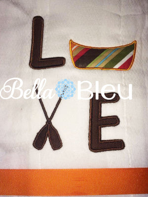 Canoe Love Camping machine embroidery applique design