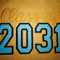 Graduation Class of 2031 School Machine Embroidery Applique Design