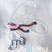 Quick Stitch Ice Skating Bunny Rabbit Embroidery design