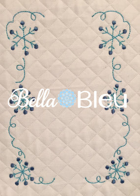 Beautiful Snowflake Winter snow monogram frame machine embroidery design