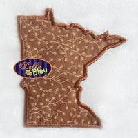 Minnesota State Applique Embroidery Design Monogram