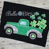 Vintage Classic Truck carrying a Shamrocks St Patricks Day applique