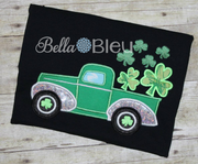 Vintage Classic Truck carrying a Shamrocks St Patricks Day applique