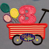 1, 2, 3, 4, 5 Happy Birthday Balloons in Little Red Wagon