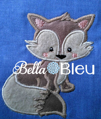 Arctic Fox Machine Applique Embroidery Design