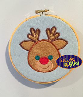 Christmas Rudolph the Red Nosed Reindeer Deer Machine Applique Embroidery Design