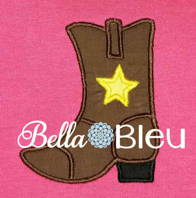 Western Boot Applique with star