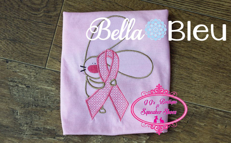 Ribbon Awareness Bunny Machine Colorwork Quick Stitch Machine Embroidery design