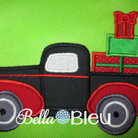 Vintage Truck with Presents Machine Applique Embroidery Design
