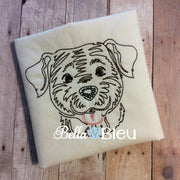 Chocolate or Yellow Lab Dog quick stitch Colorwork Redwork machine embroidery design