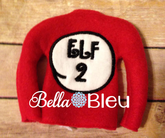 ITH In The Hoop Elf Inspired Thing 2 two Sweater Shirt Machine Embroidery Design, Star Wars Inspired Christmas Embroidery