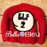 ITH In The Hoop Elf Inspired Thing 2 two Sweater Shirt Machine Embroidery Design, Star Wars Inspired Christmas Embroidery