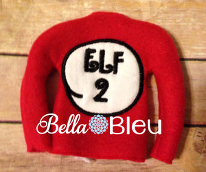 ITH In The Hoop Elf Inspired Thing 2 two Sweater Shirt Machine Embroidery Design, Star Wars Inspired Christmas Embroidery