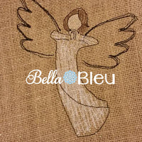 Christmas Angel Redwork Colorwork Machine Embroidery Design