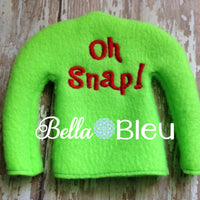 ITH In The Hoop Elf "Oh Snap!" Sweater Shirt Machine Embroidery design