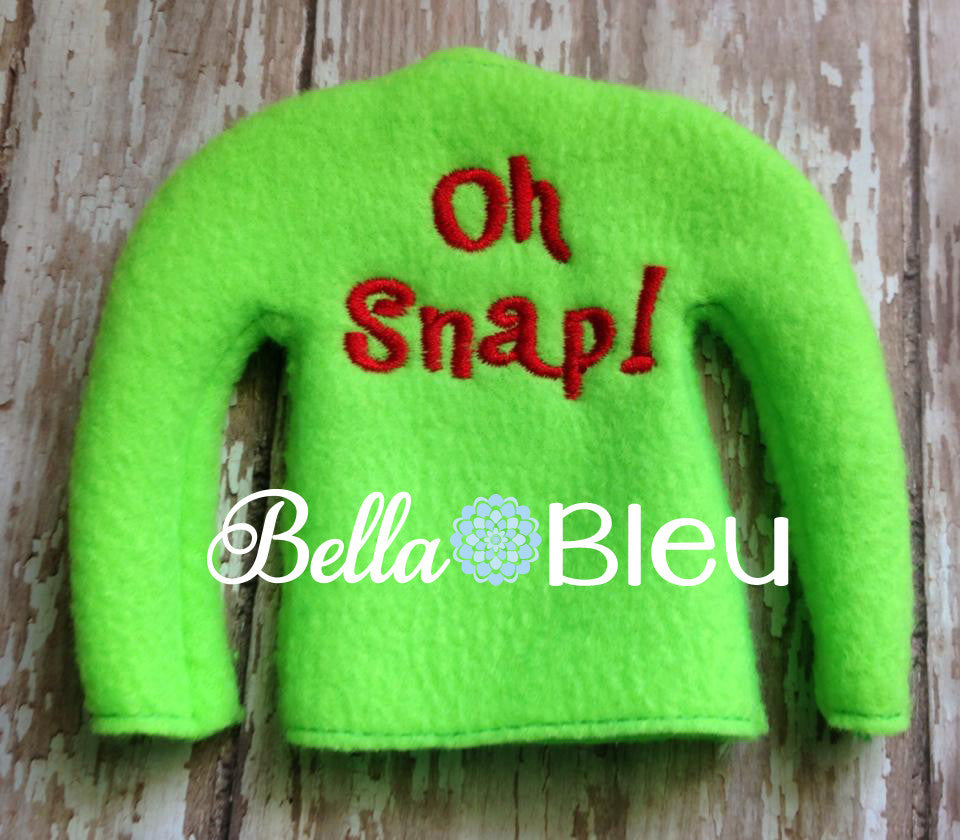 ITH In The Hoop Elf "Oh Snap!" Sweater Shirt Machine Embroidery design