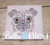 Beautiful Colorwork Redwork Pug Dog quick stitch