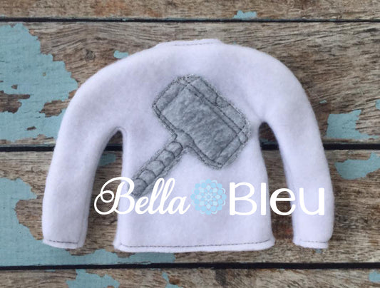 ITH In The Hoop Elf "Inspired Thor" Hammer Sweater Shirt Embroidery Design