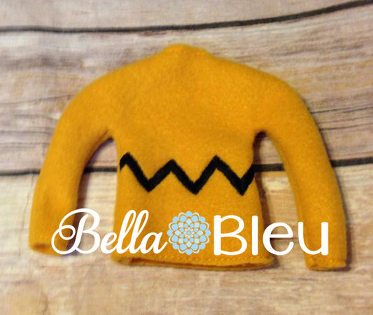 ITH In The Hoop Elf Inspired Charlie Brown Sweater Shirt Embroidery Design