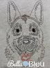 German Shepard  Police Dog quick stitch Beautiful Colorwork Redwork