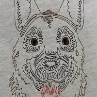 German Shepard  Police Dog quick stitch Beautiful Colorwork Redwork