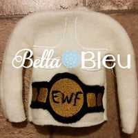 ITH In The Hoop Elf Wrestling Belt Sweater Shirt Embroidery Design