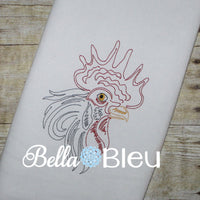 Beautiful Rooster #3 machine embroidery colorwork design Perfect for Kitchen towels