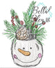 Christmas Snowman Jar Scribble