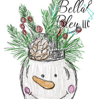 Christmas Snowman Jar Scribble
