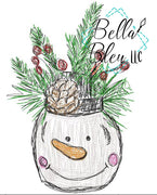 Christmas Snowman Jar Scribble