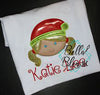 Christmas Santas Elf Girl Applique Embroidery design - 4 sizes