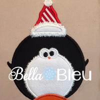 Cute Penguin Christmas Ornament Machine Applique Embroidery Design