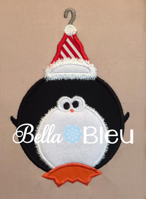Cute Penguin Christmas Ornament Machine Applique Embroidery Design
