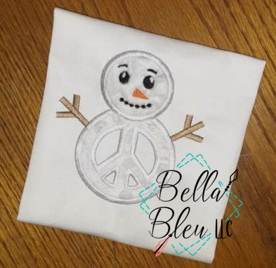Peace Snowman Applique