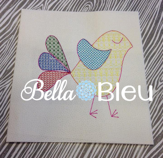 Motif Filled Bird Machine Embroidery Design