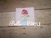 Beautiful Rose #6 Machine Embroidery Redwork Colorwork Design