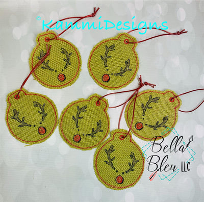 ITH Reindeer Scribble Christmas Ornament