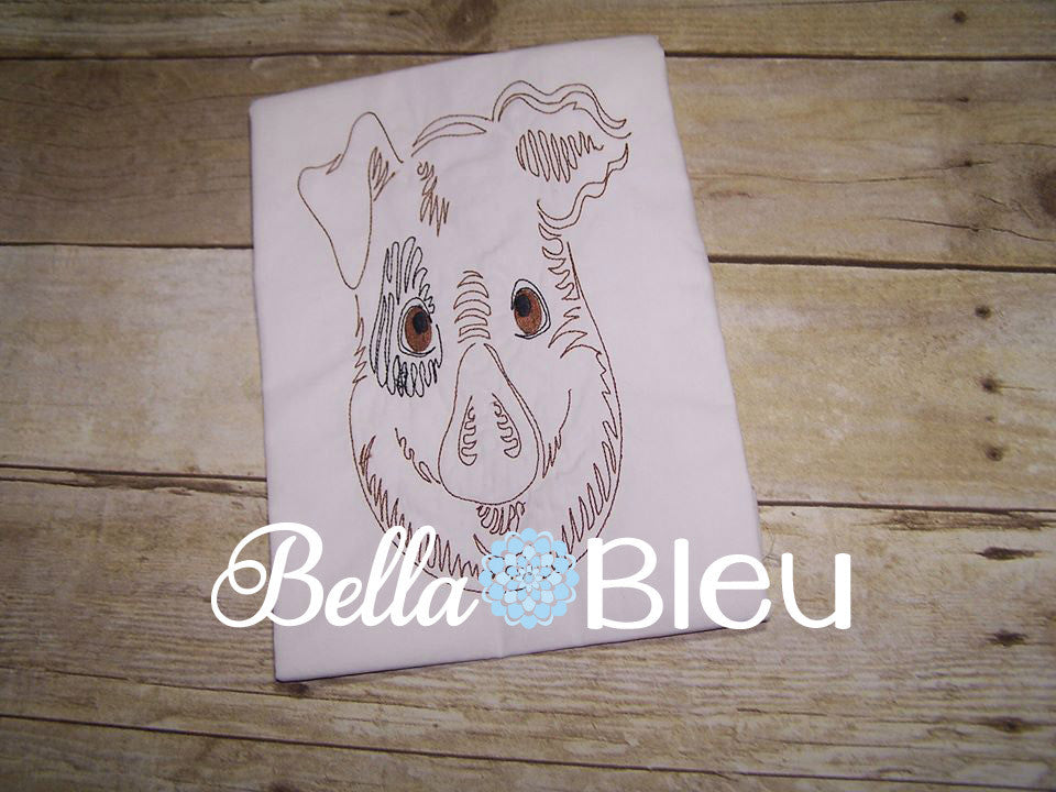 Farm Pig Hog Machine Embroidery Design